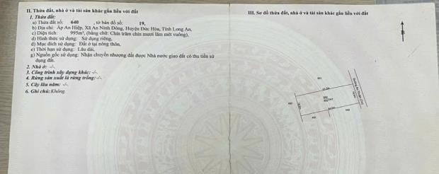 BÁN ĐẤT MẶT đường nhựa An Ninh Đông, Hiệp Hòa, Long An 1000m  giá 6.5 tỷ - 2