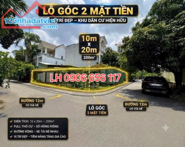 SIÊU PHẨM LÔ GÓC 2MT ĐƯỜNG GẦN KHU SÔNG ĐÀ HIỆP BÌNH CHÁNH THỦ ĐỨC.DT 10X20M