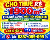 1900m2 CHO THUÊ RẺ KHO, NHÀ XƯỞNG MẶT TIỀN ĐỒNG KHỞI, ĐƯỜNG XE CONT, XE TẢI CHẠY (XN476)